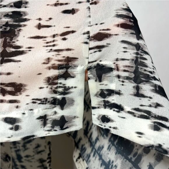 Escada Sport Nerlisa Long Sleeve Blouse Fantasy Abstract Black & White Print 6 - Picture 11 of 16